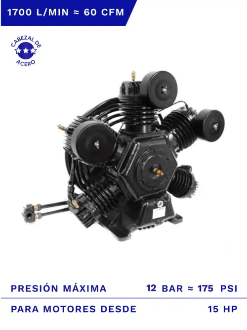 CABEZAL COMPRESOR SCHULZ MSWV-60FORT 12BAR 60CFM