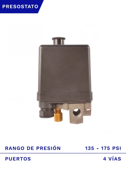 PRESOSTATO 121219-0 4 VÍAS135-175 PSI PARA COMPRESOR